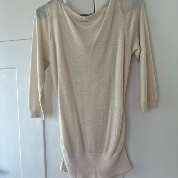 Reitmans bling sweater top shirt beige cream white rhinestone crystals silver๐ - Picture 5 of 5